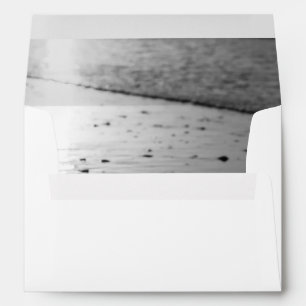Glassy Sand Grayscale Wedding Envelope