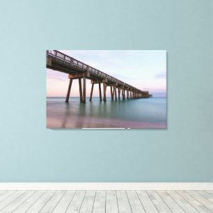 Glassy Waters At Panama City Beach Pier Canvas Print