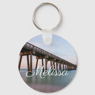 Glassy Waters At Panama City Beach Pier Key Chain