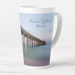 Glassy Waters At Panama City Beach Pier Latte Mug