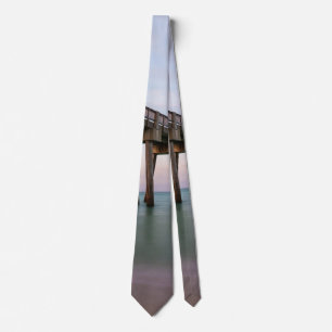 Glassy Waters At Panama City Beach Pier Neck Tie