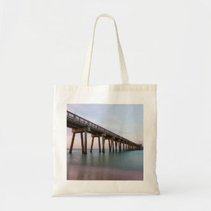 Glassy Waters At Panama City Beach Pier Tote Bag