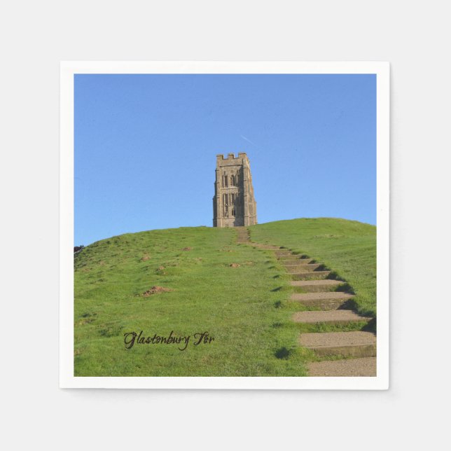 Glastonbury Tor Somerset England Photo Napkin (Front)