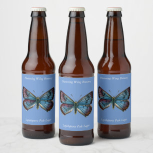 Glaucopsyche arion - The Large Blue Butterfly Beer Bottle Label