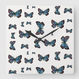 Glaucopsyche arion - The Large Blue Butterfly Square Wall Clock