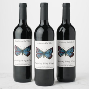 Glaucopsyche arion - The Large Blue Butterfly Wine Label