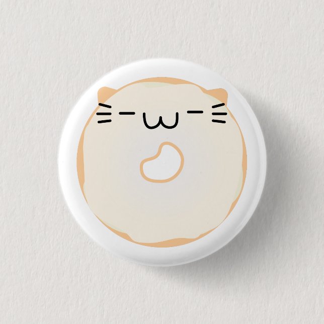 Glazed Cat Doughnut Button (Front)