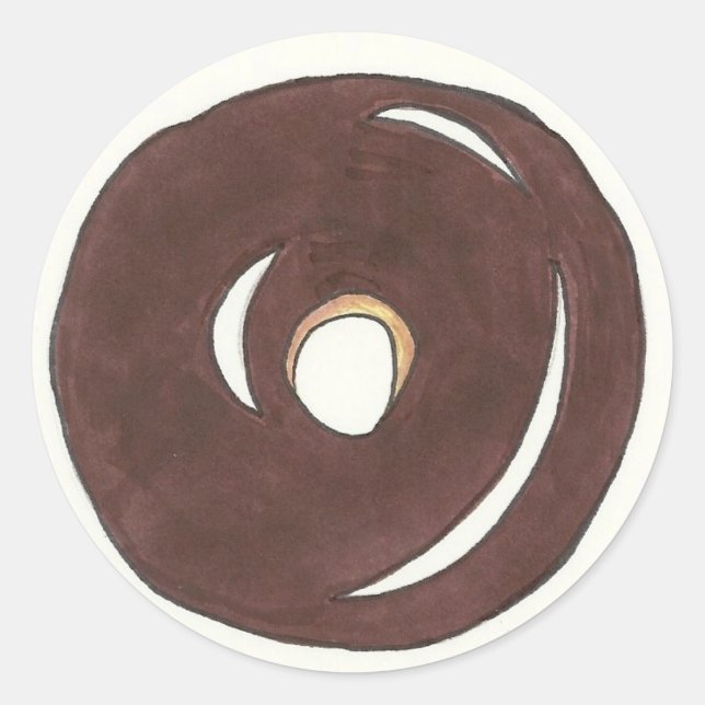 Glazed Chocolate Cake Doughnut Doughnut Stickers (Front)