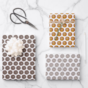Glazed Coconut Zebra Stripe Doughnut Doughnut Prin Wrapping Paper Sheet