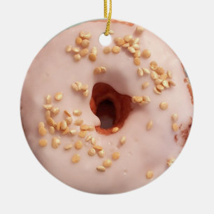 Glazed Doughnut Christmas Ceramic Tree Decoration