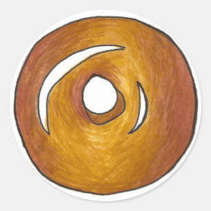 Glazed Doughnut Doughnut Breakfast Junk Food Pastr Classic Round Sticker