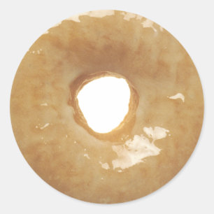 Glazed Doughnut Novelty Classic Round Sticker