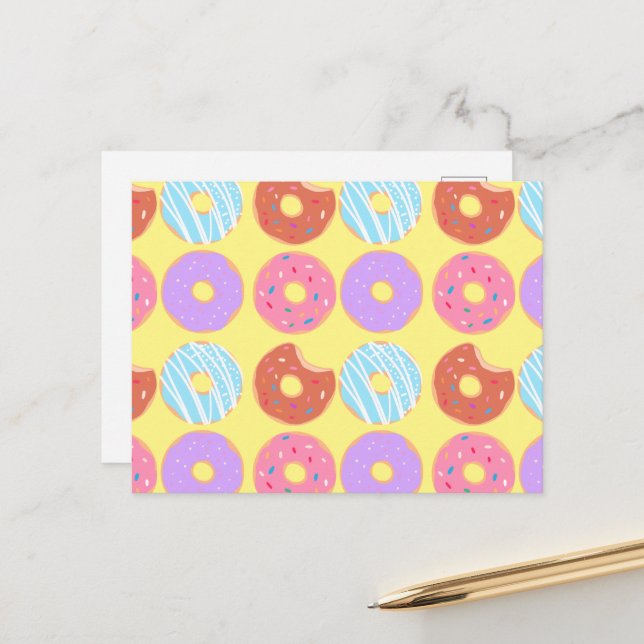 Glazed Doughnuts Aesthetic Birthday Party Food The Postcard (Front/Back In Situ)