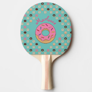Glazed Doughnuts Custom Name Ping Pong Paddle