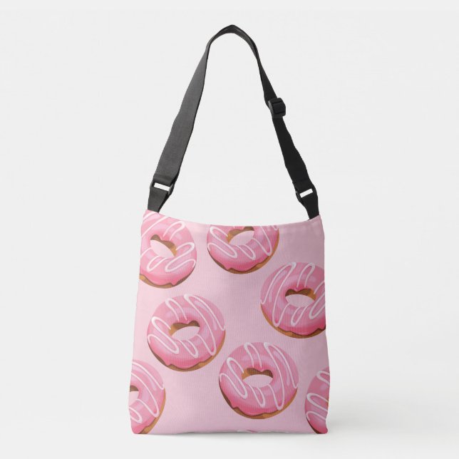 Glazed Doughnuts Seamless Background Crossbody Bag (Front)