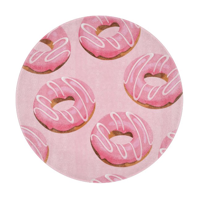 Glazed Doughnuts Seamless Background Cutting Board (Front)