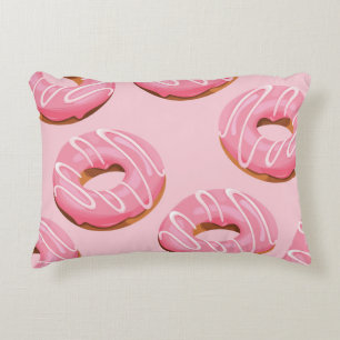 Glazed Doughnuts Seamless Background Decorative Cushion