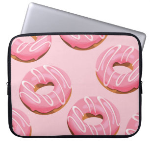 Glazed Doughnuts Seamless Background Laptop Sleeve