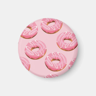 Glazed Doughnuts Seamless Background Magnet