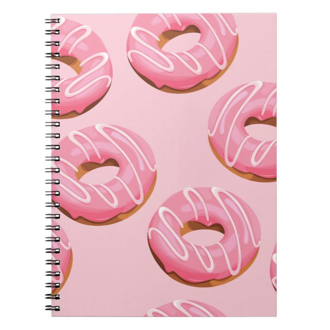 Glazed Doughnuts Seamless Background Notebook (Front)