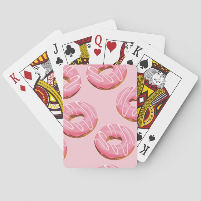 Glazed Doughnuts Seamless Background Playing Cards (Back)