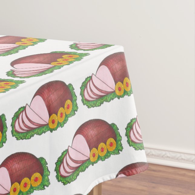 Glazed Holiday Ham Christmas Easter Dinner Food Tablecloth (In Situ)
