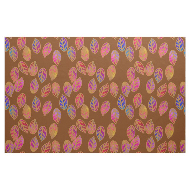 Glazed Leaves in Mud Fabric (Fat Quarter)