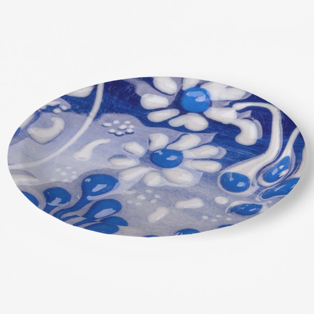 Glazed pot ceramic pattern close up paper plate (Angled)