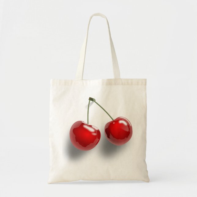 Glazed Stemmed Cherries Quirky Tote Bag (Front)