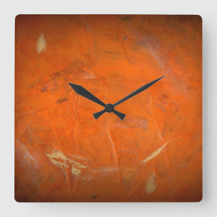 Glazed Terracotta Faux Finish Square Wall Clock