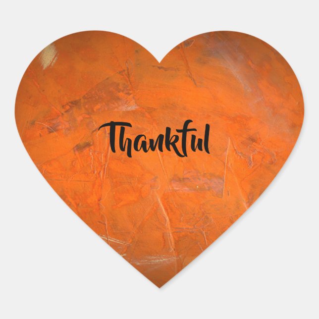 Glazed Terracotta Thankful Heart Sticker (Front)