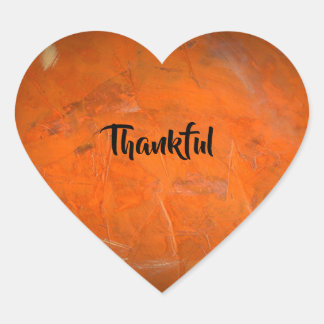 Glazed Terracotta Thankful Heart Sticker
