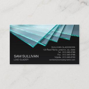 Glazier Glazing Glass Work Business Card