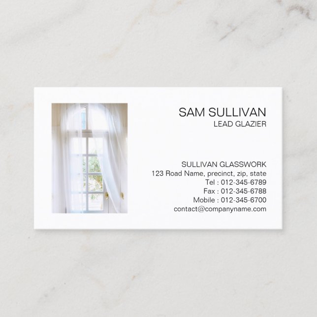 Glazier Glazing Glass Work Business Card (Front)