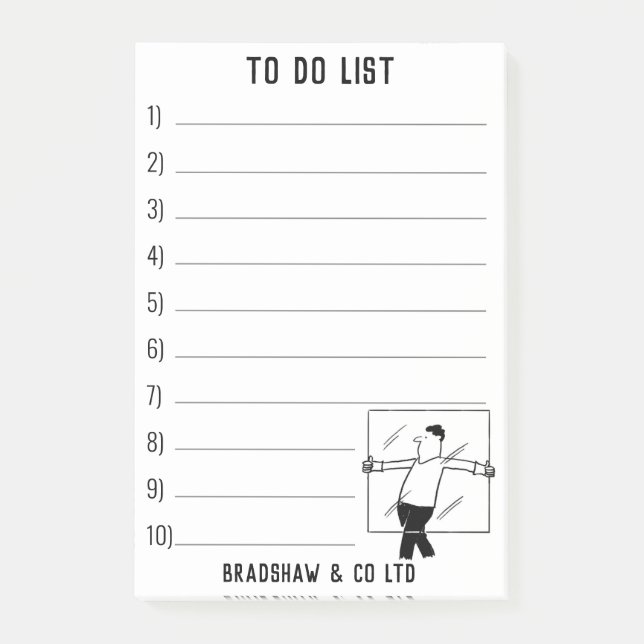 Glazier Glazing Services to Personalise Post-it Notes (Front)