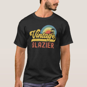 Glazier Vintage Sunset Profession Retro Job Title T-Shirt