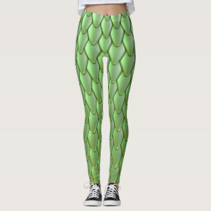 Glazing Dragon Scale Pattern Leggings