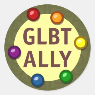 GLBT Ally Baubles Round Sticker
