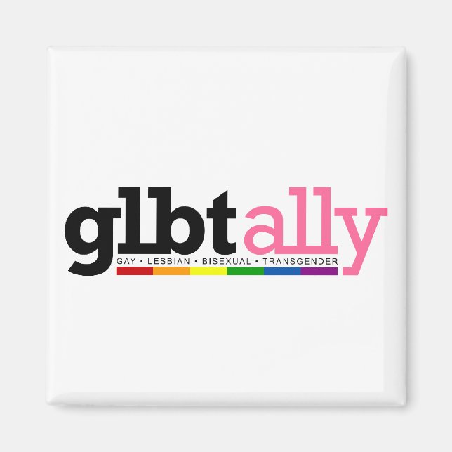 GLBT Ally White Magnet (Front)