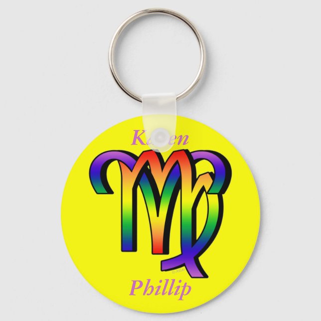 GLBT Aries & Virgo Key Ring (Front)