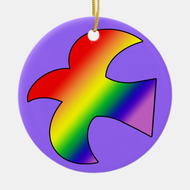 GLBT Dove Ceramic Tree Decoration (Front)