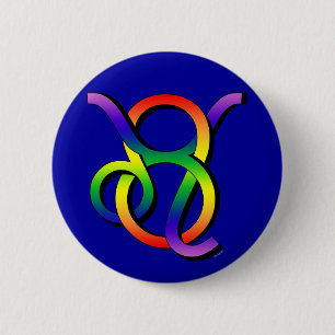 GLBT Leo & Taurus 6 Cm Round Badge