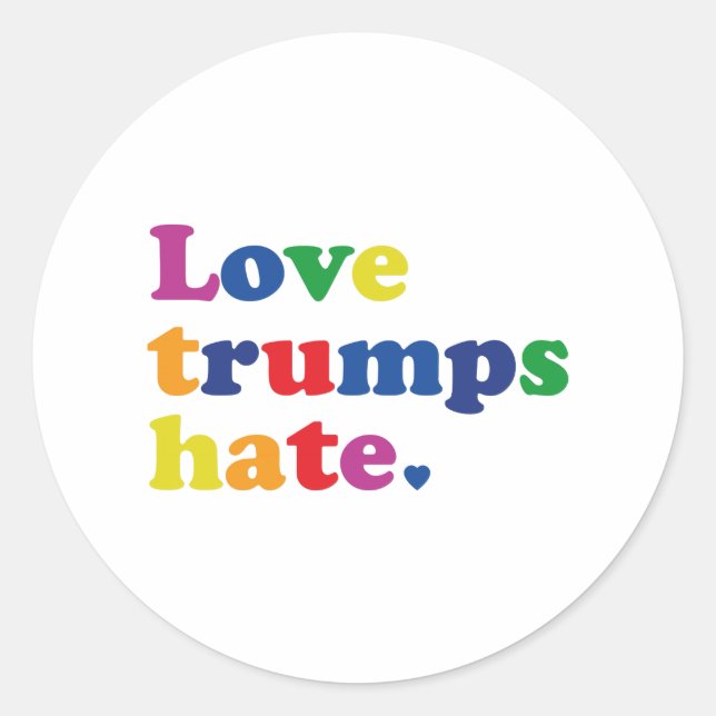 GLBT Love Trumps Hate Classic Round Sticker (Front)