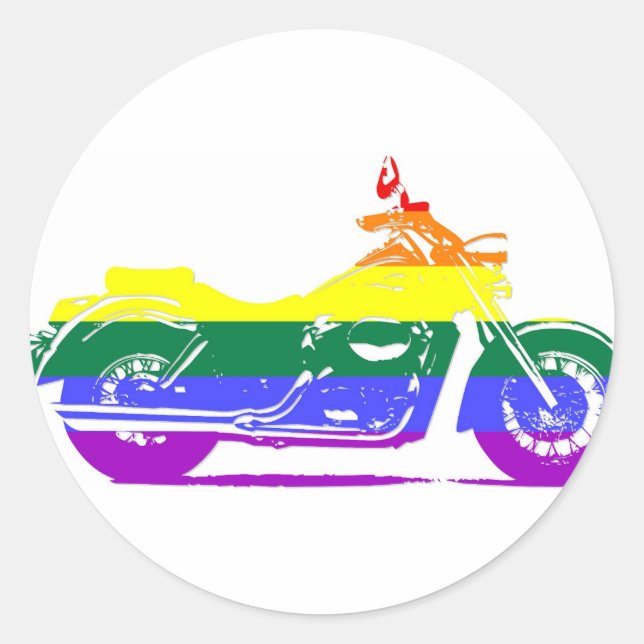 GLBT Motorcycle Pride Classic Round Sticker (Front)