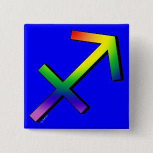 GLBT Sagittarius 15 Cm Square Badge