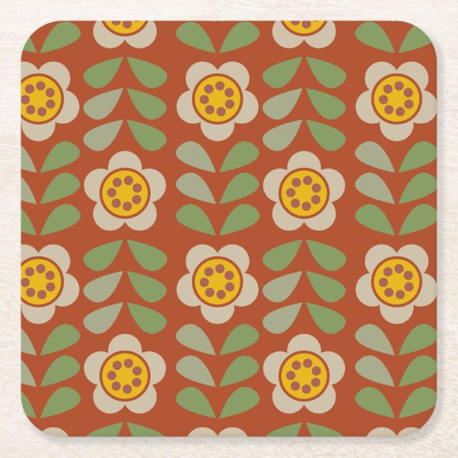 GLEAM GLADE - Modern Floral Paper Coaster (Front)