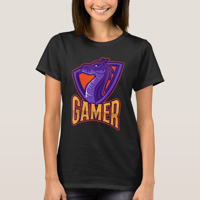 Gleaming Dragon Gamer T-Shirt (Front)