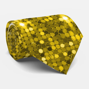 Gleaming Gold Sequin Sparkle Neck Tie