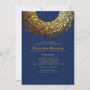 Gleaming Grad Blue Invitation