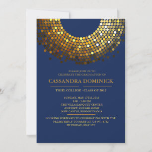 Gleaming Grad Blue Invitation Custom